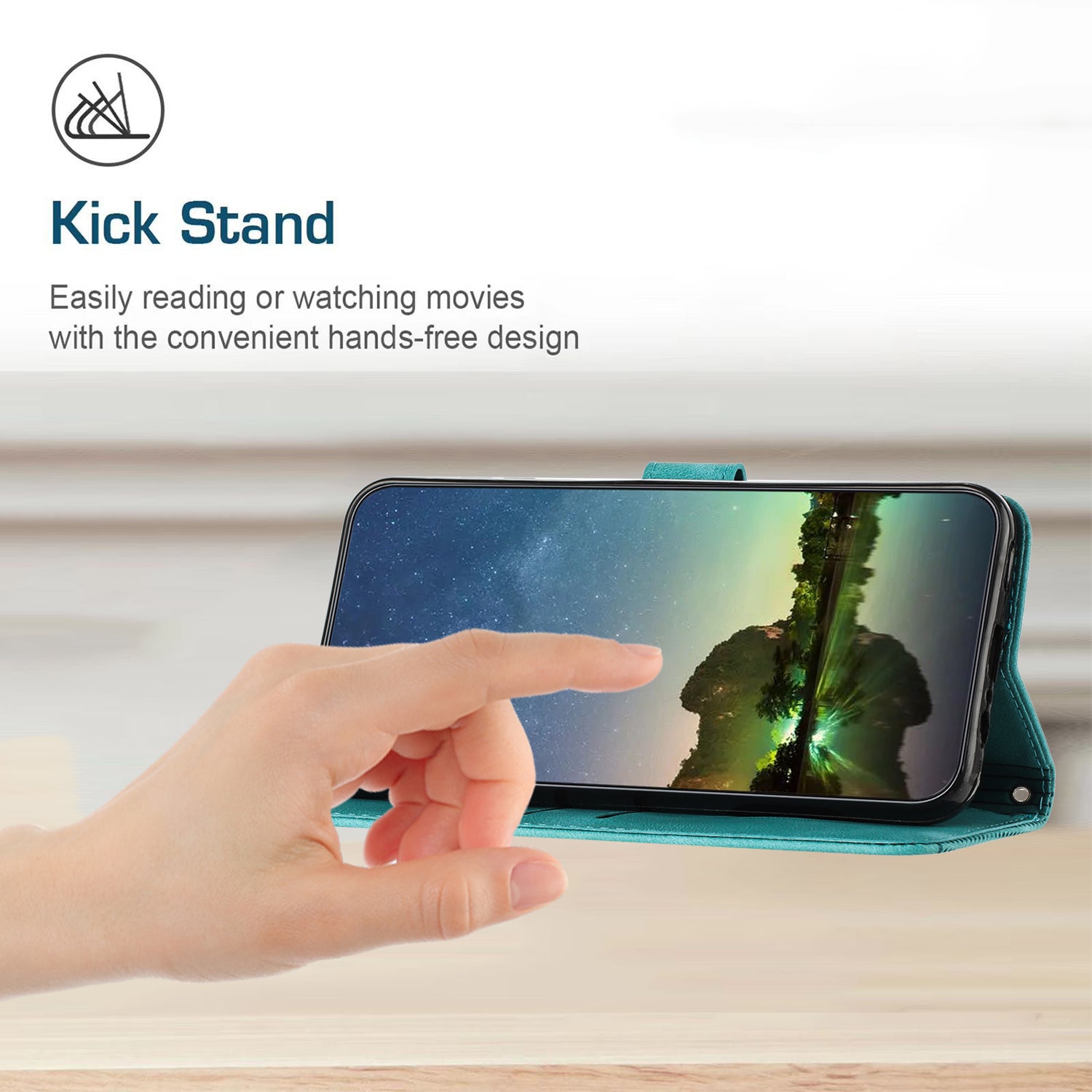 For Oppo A58 5G / A58x 5G / A78 5G / A1x 5G / A1 Vitality Edition / A2x 5G Phone Case Leather Folio Flip Cover - Green For Oppo A58 5G / A58x 5G / A78 5G / A1x 5G / A1 Vitality Edition / A2x 5G Phone Case Leather Folio Flip Cover - Green